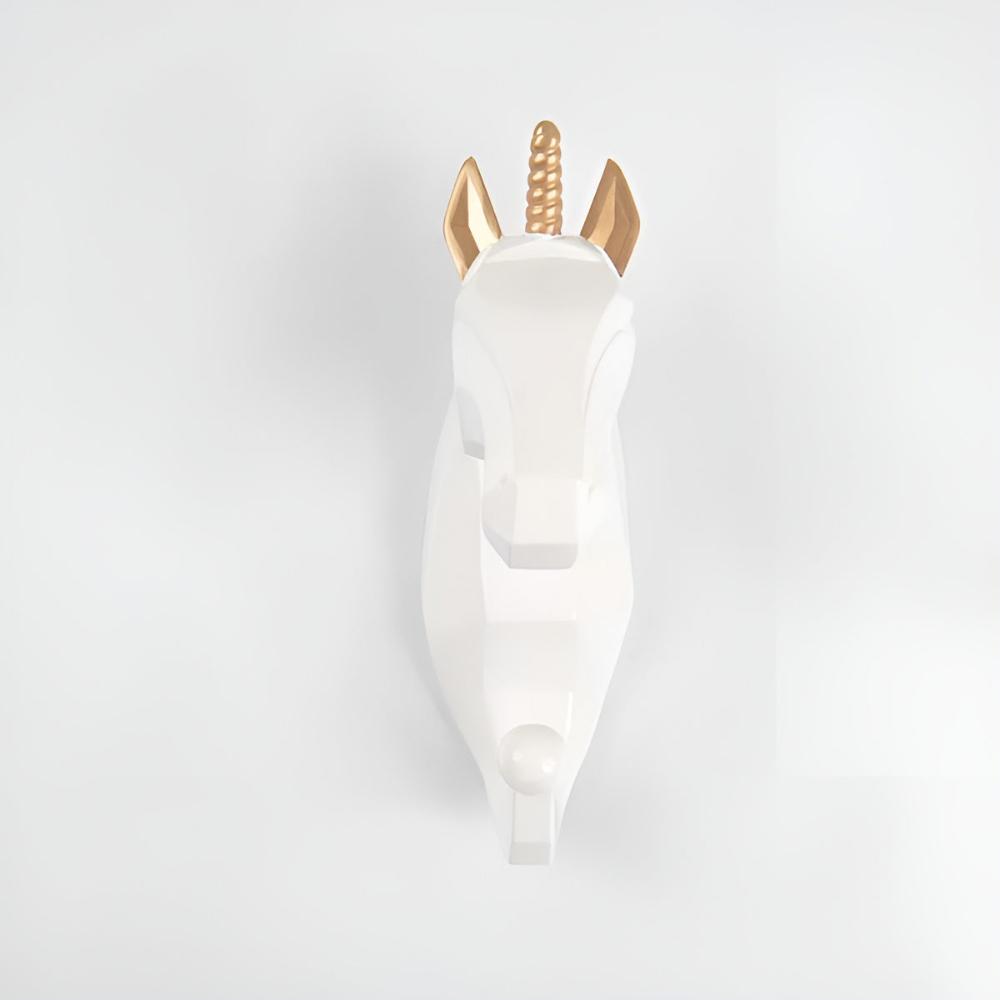 Animal Head Wall-Mounted Key Holder Ivory Unicorn