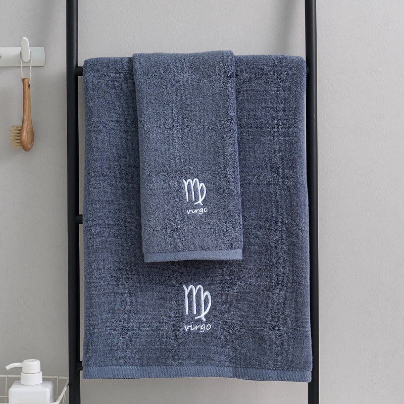 Zodiac Luxury Towel Set (2-Piece) Blue Virgo