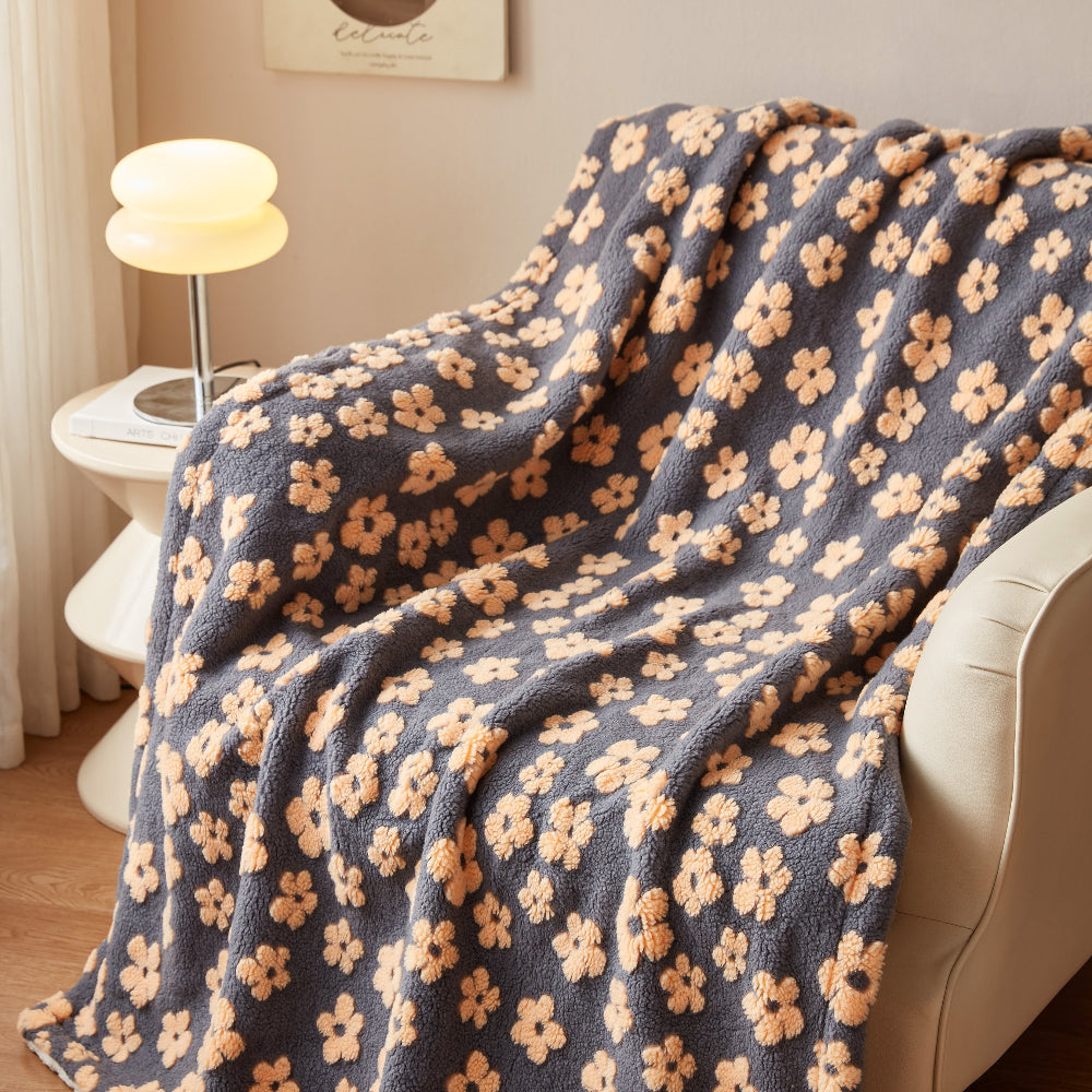 Nature's Wildflower Bliss Blanket Midnight Floral