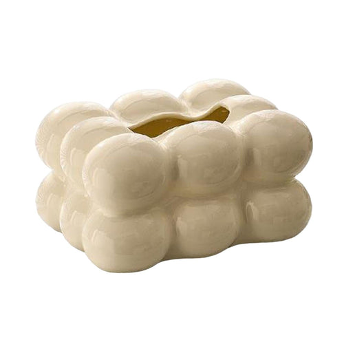 Ceramic Chic Tissue Box White
