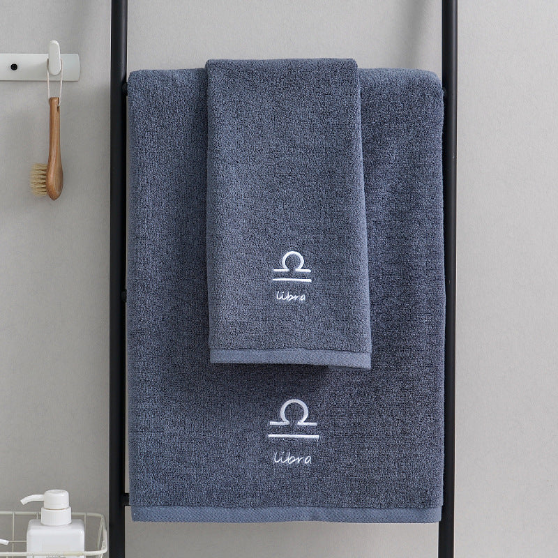 Zodiac Luxury Towel Set (2-Piece) Blue Libra