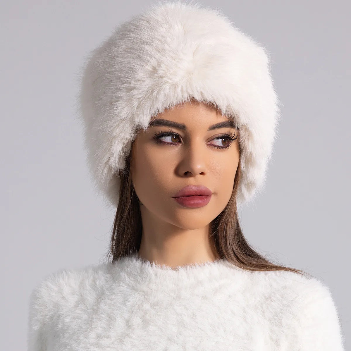 Women's Faux Fur Winter Hat White