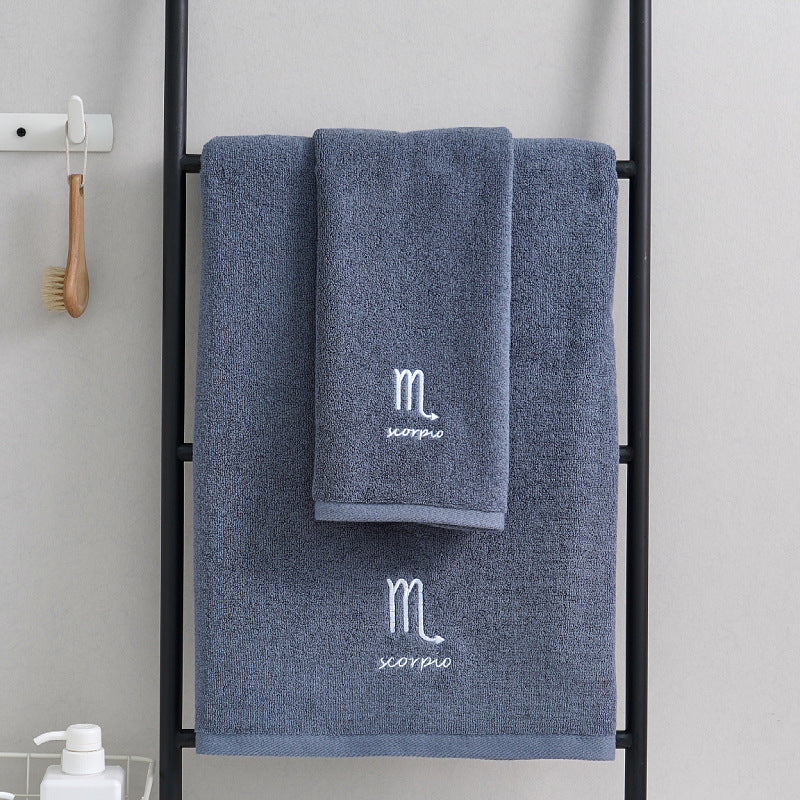Zodiac Luxury Towel Set (2-Piece) Blue Scorpio