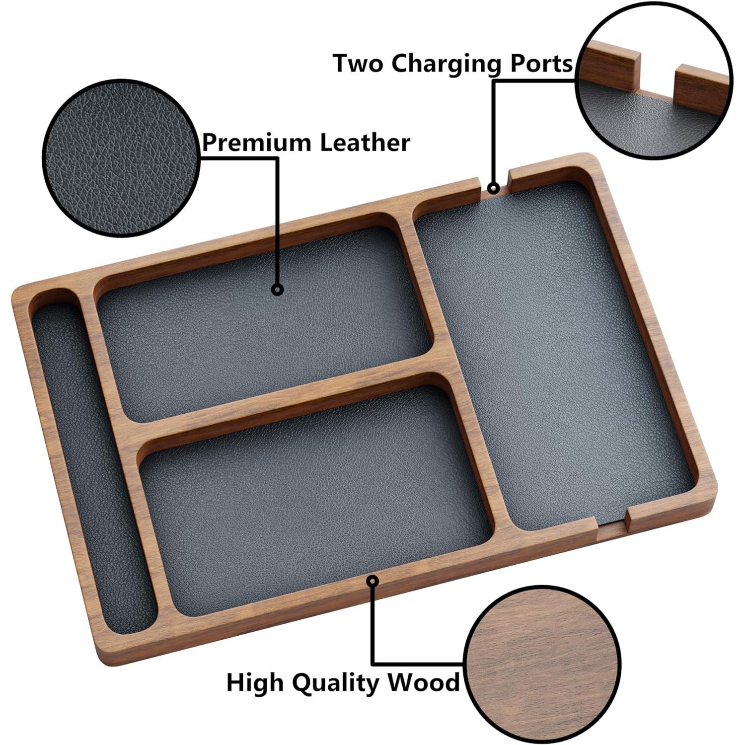 Alder Wood Desk Organizer Tray