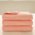 Blush Waffle Checkered Blanket
