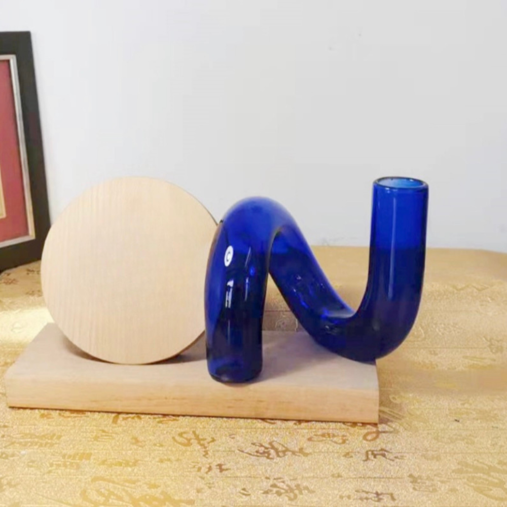 Nordic Twist Flower Vase Blue