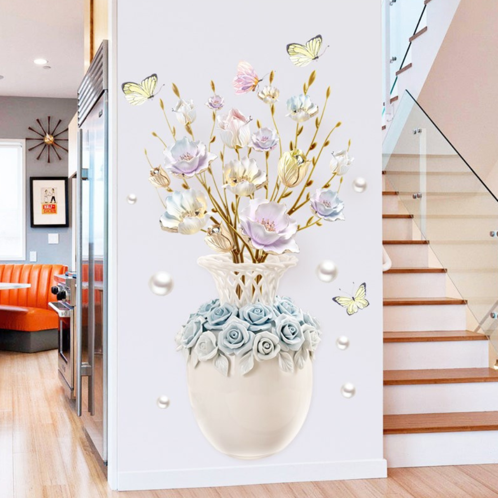 Flower Wall Stickers Flower Vase