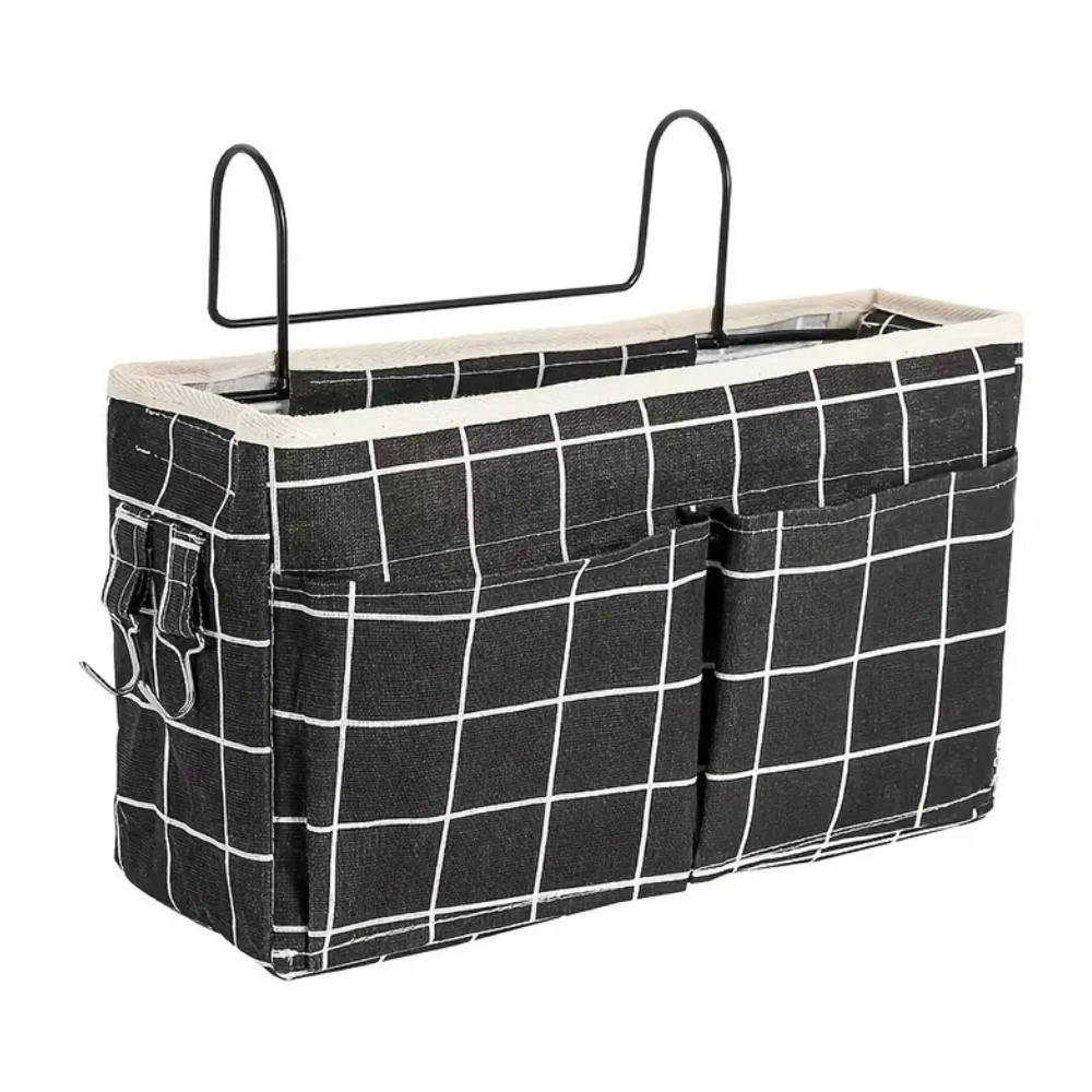 Hanging Organizer Bag Black Plaid