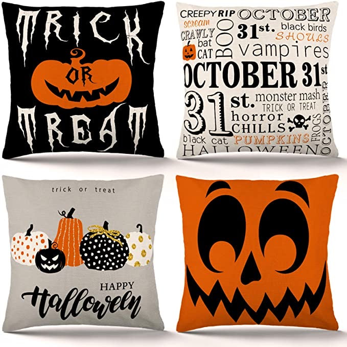 Halloween Time Cushion Covers 4 Pack Bundle (Save More)