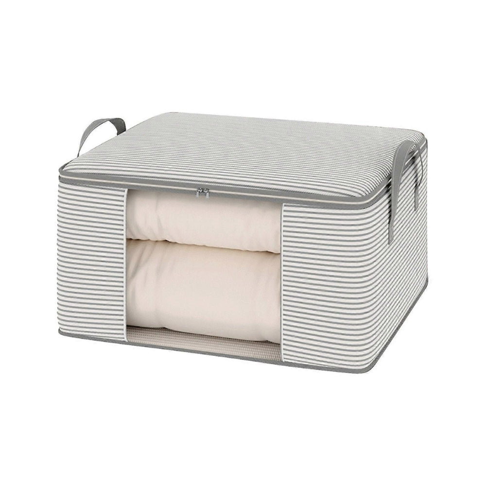Classic Stripe Foldable Storage Bag Gray Stripe
