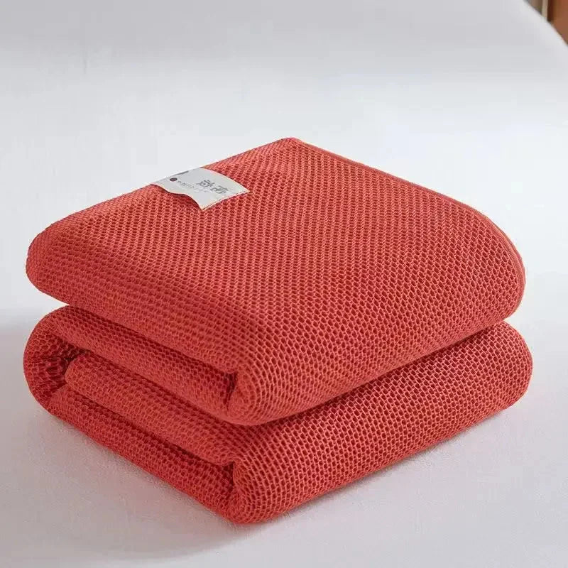 Waffle Cotton Throw Blanket - Japanese Style