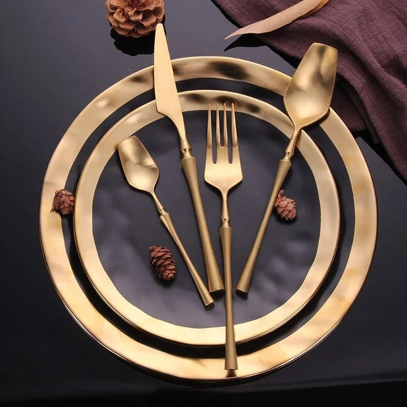 Monza Gold Flatware Set – 18/10 Steel