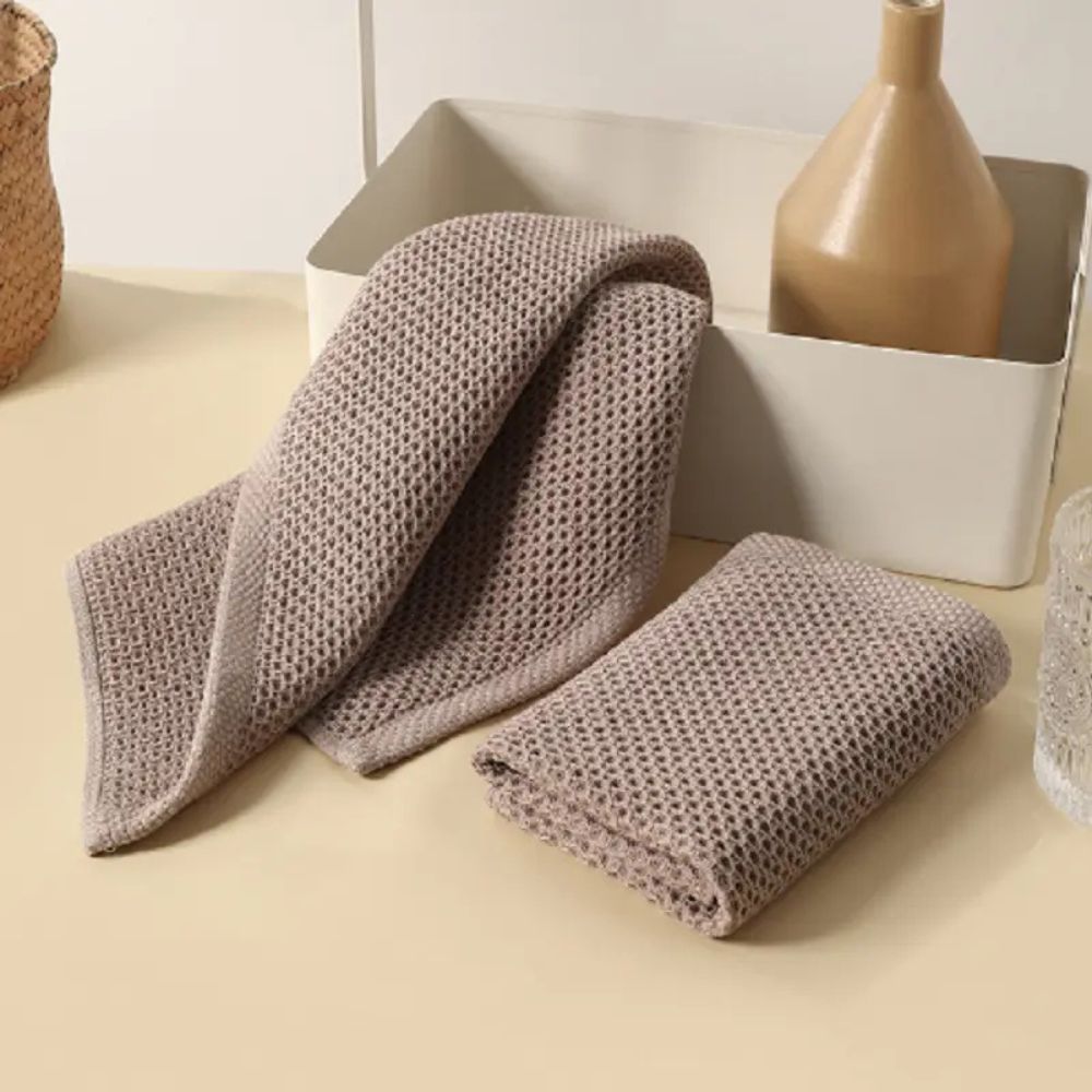 Honeycomb Absorbent Kitchen Towels Light Coffee 13"x13"