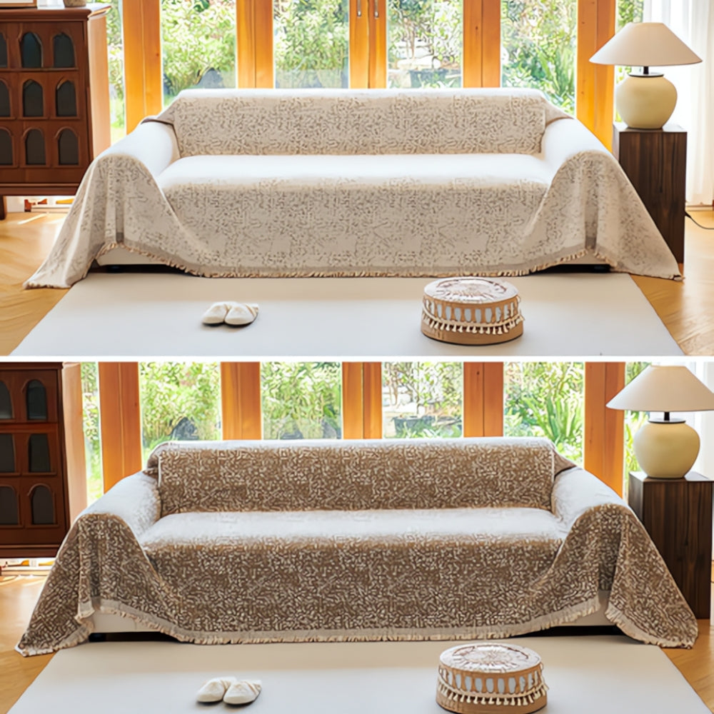 Nordic Speckle Reversible Sofa Cover Mocha Blossom