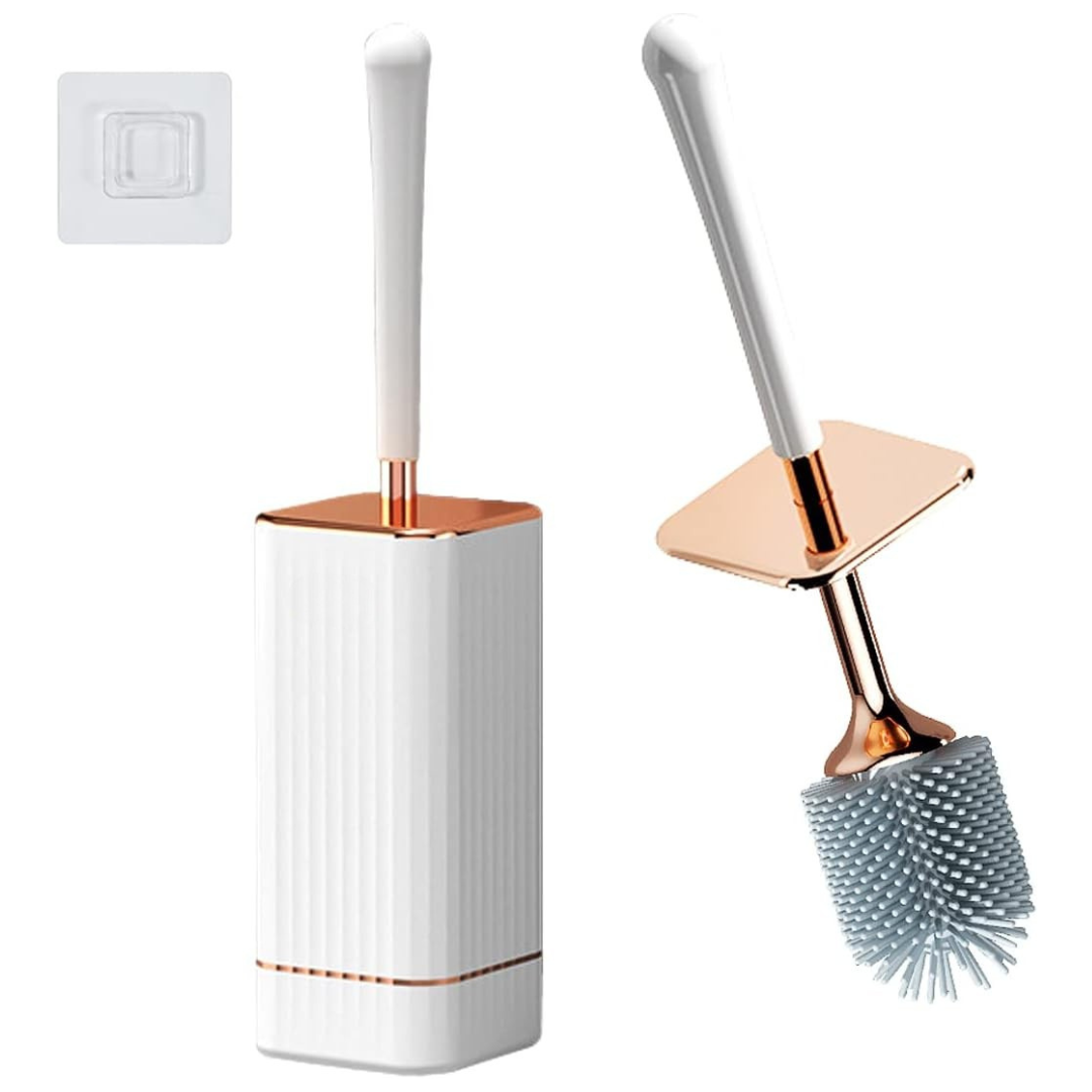 Silicone Toilet Brush with Holder White