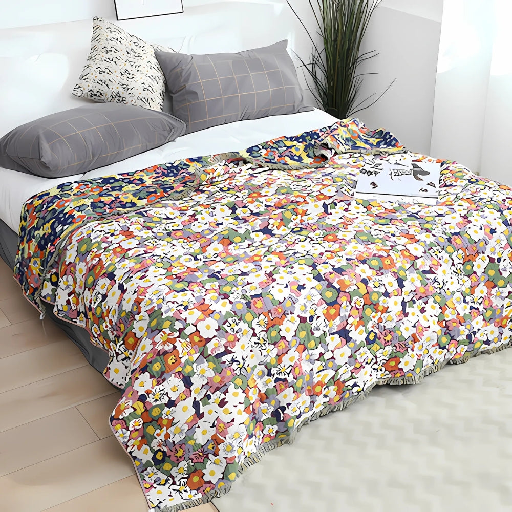 Daisy Dreamer Reversible Tassel Blanket Blossom Retreat