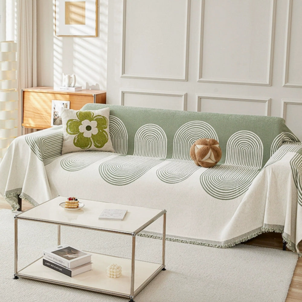 Lyra Chenille Sofa Cover Forest Green