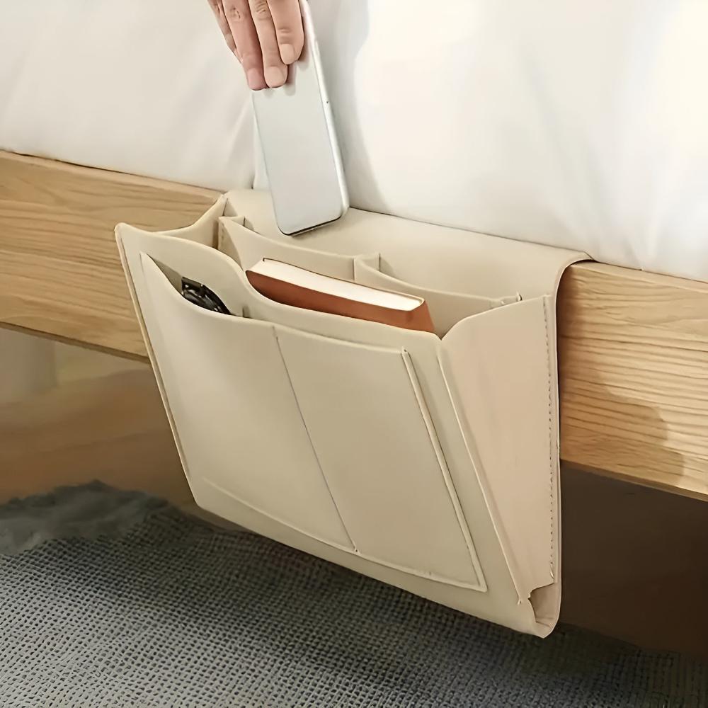 All-in-One Bedside Organizer Beige