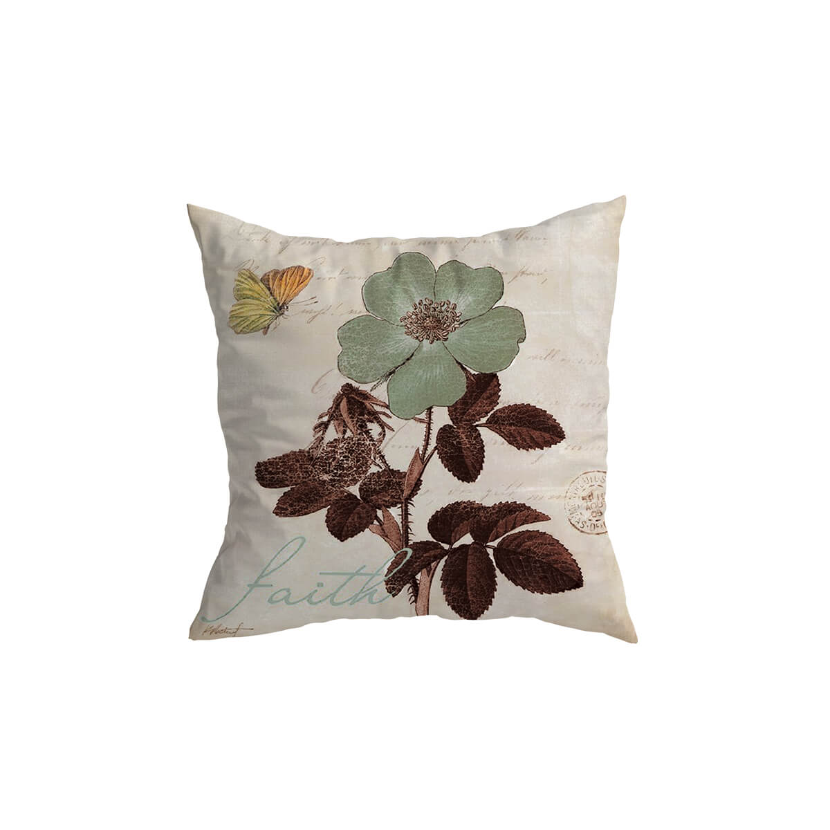 Butterfly Flower Cushion Covers Leaves & Faith