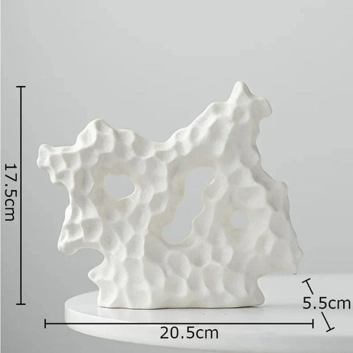 Ceramic Coral Sculpture White Coral Compact Reef