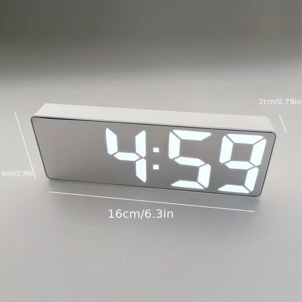 Digital LED Mirror Alarm Clock Mirror White