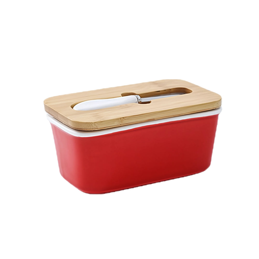Sleek Butter Cutter Container Red