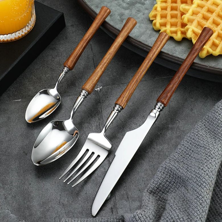 Silverware Set - Wooden Handle