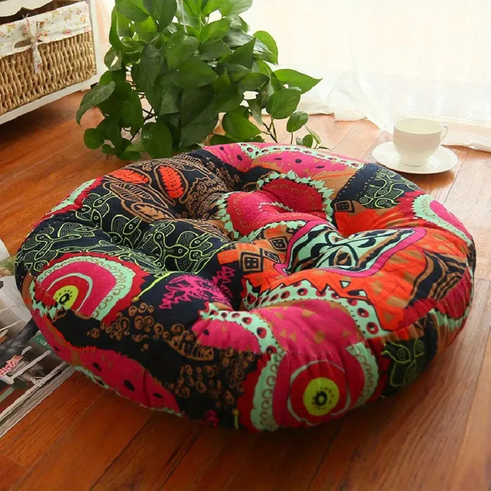 Round Boho Cushion Versatile Seating Exotic 18"