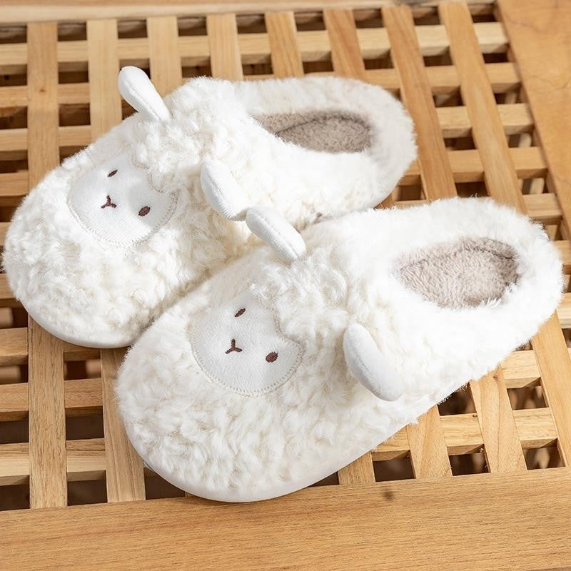 Women's Plush Sheep Slippers White