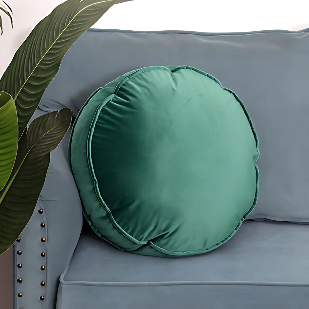 Lavish Velvet Round Cushion Emerald 20" (Diameter)