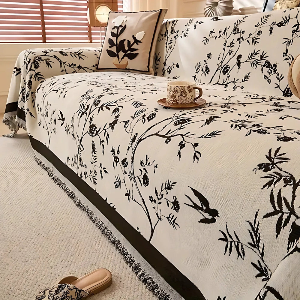 Ormel Elegant Chenille Sofa Cover Petal White