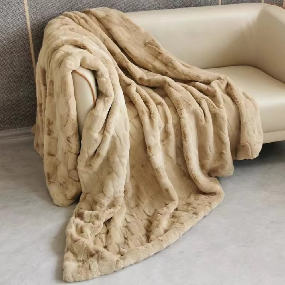 Heavenly Retreat Faux Fur Blanket Beige