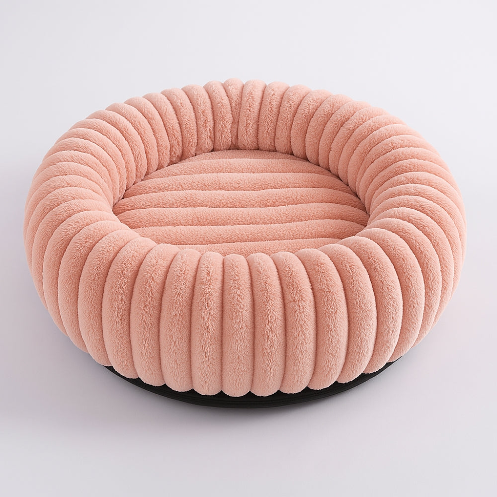 Purrfectly Plush Round Pet Bed Pink