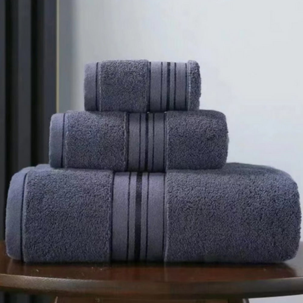 Cloud Comfort Egyptian Towel Set Dark Gray 3 Piece Towel Set