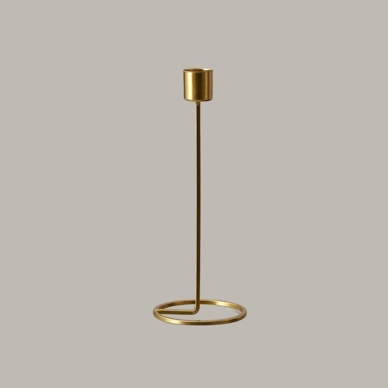 Mondrian Metal Taper Candle Holders and Candelabras Large Gold Taper Candle Holder