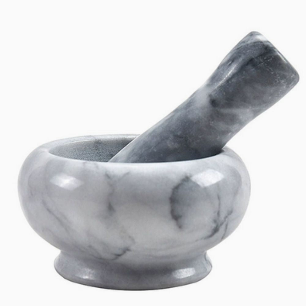 Marble Mortar and Pestle Set Grey Marble