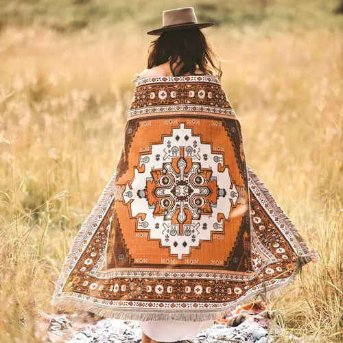 Boho Chic Patterned Throw Blanket 50"x60"