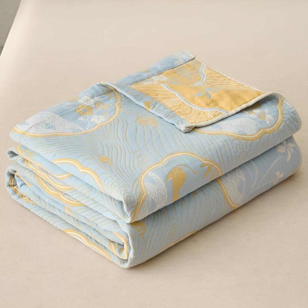 Reversible Coastal Dreams Blanket Light Blue