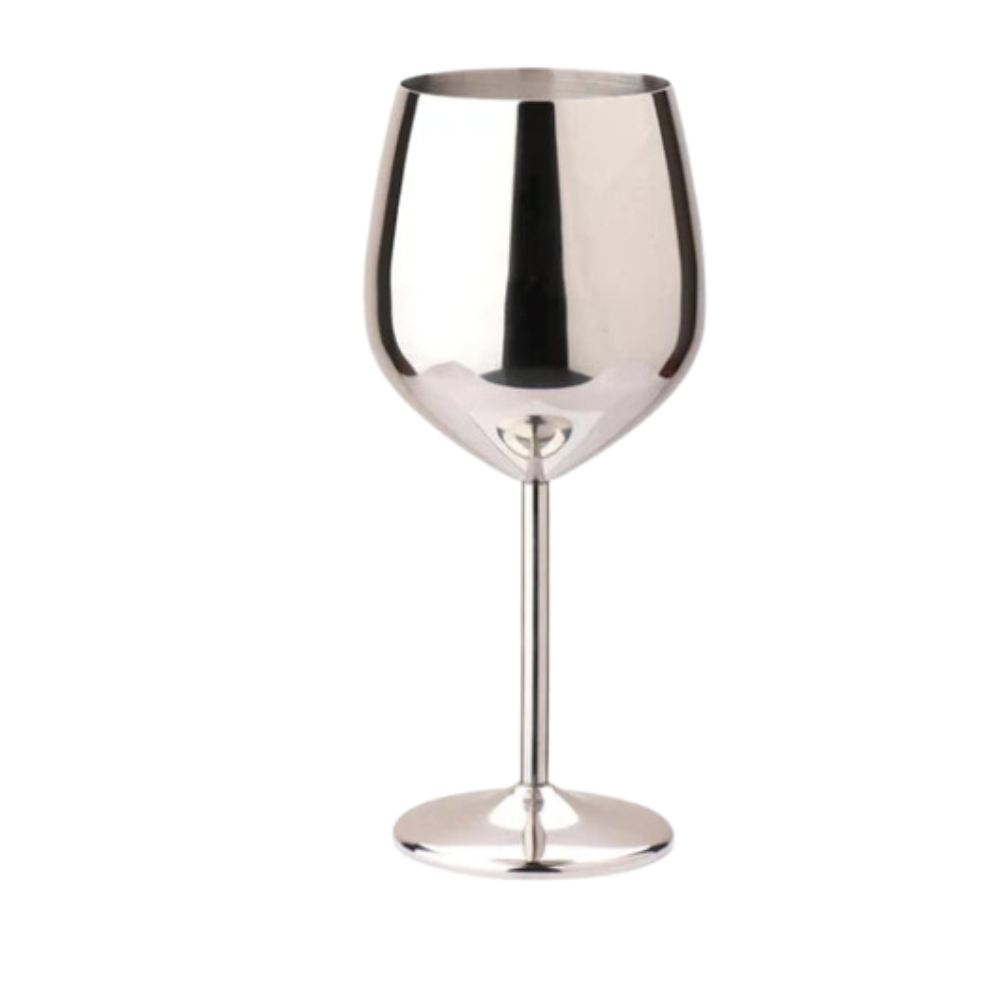 Lustrous Stainless Steel Wine Glass Mirror Silver 17.05oz 530