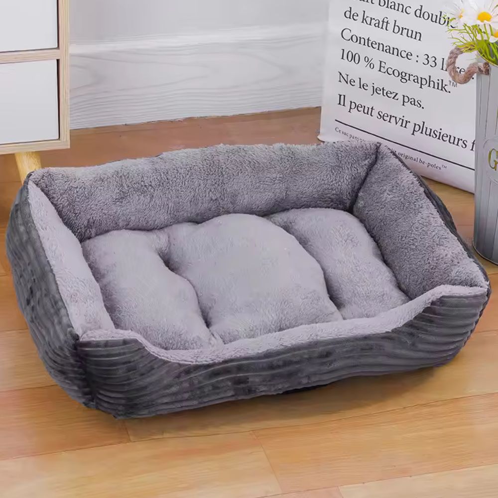 Fluff Zone Pet Bed Charcoal Plush