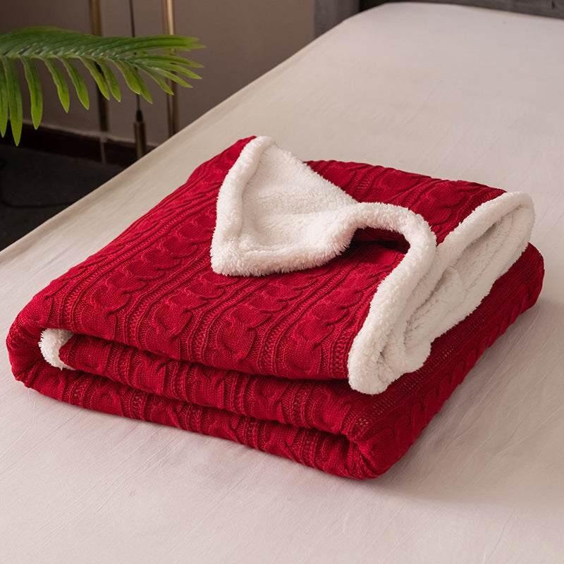 Nordic Winter Throw Red