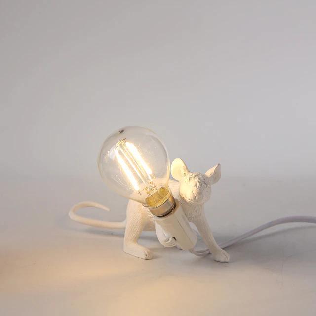 The Mice Lamp White Crouching