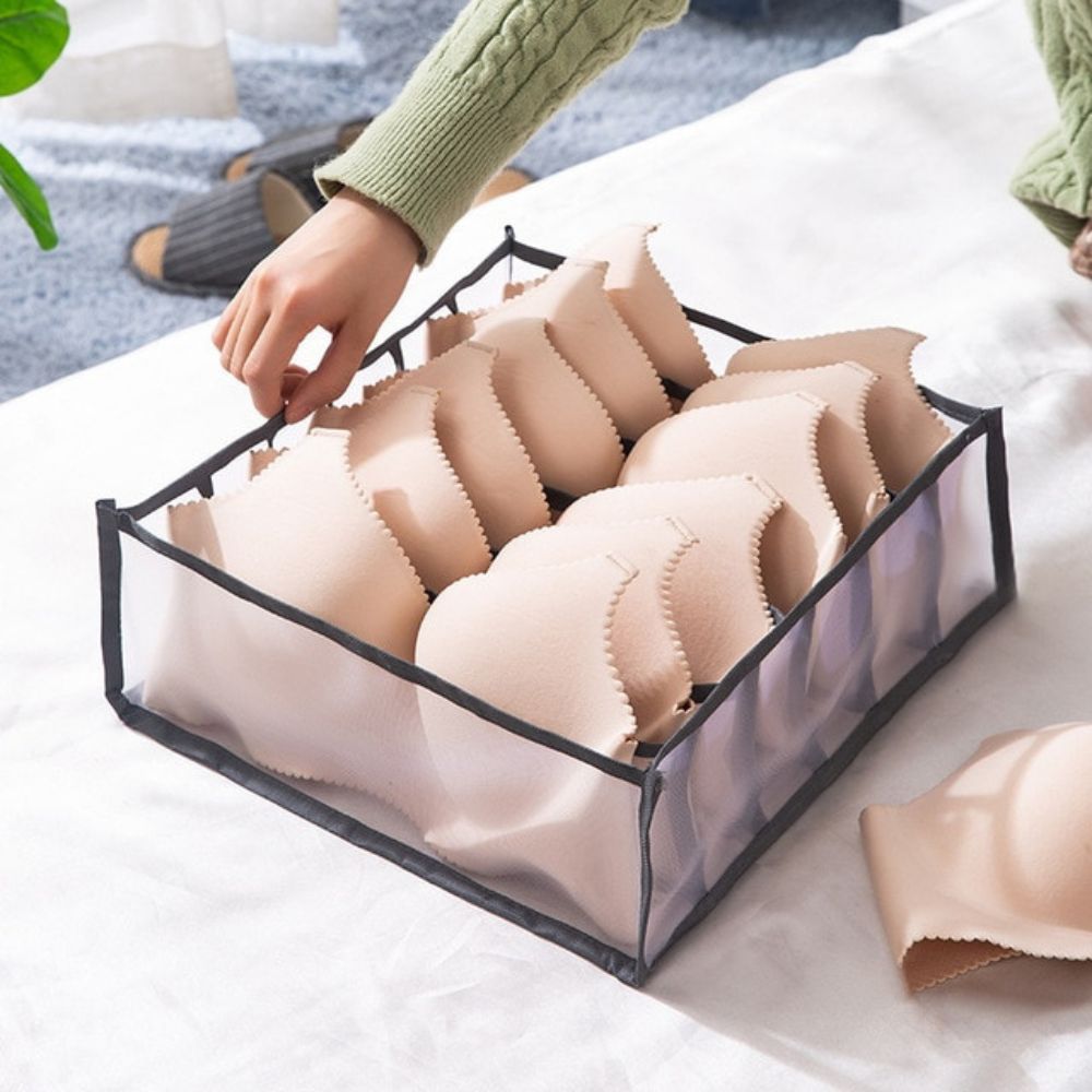 Drawer Clothes Organizers Grey Bra (6 Slots)