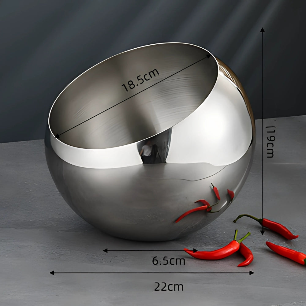 Modern Arc Steel Fruit Bowl Large