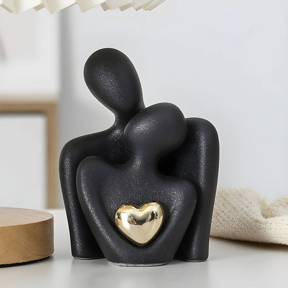 Abstract Lovers Sentimental Figurine Black Embrace