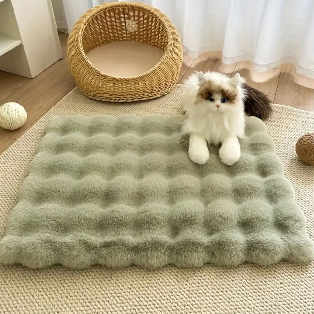 Luxury Faux Fur Pet Mat Sage Green
