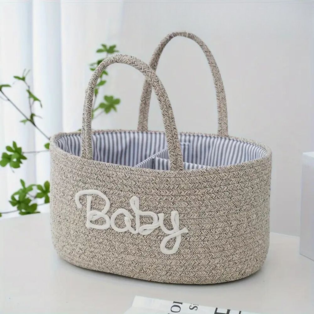 Cotton Rope Baby Caddy Organizer Beige Brown