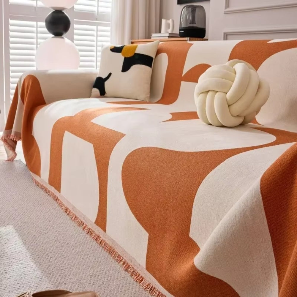 Harper Luxe Chenille Sofa Cover Orange