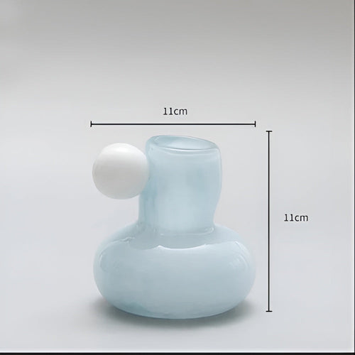 Celestial Nordic Glass Candle Holder Blue