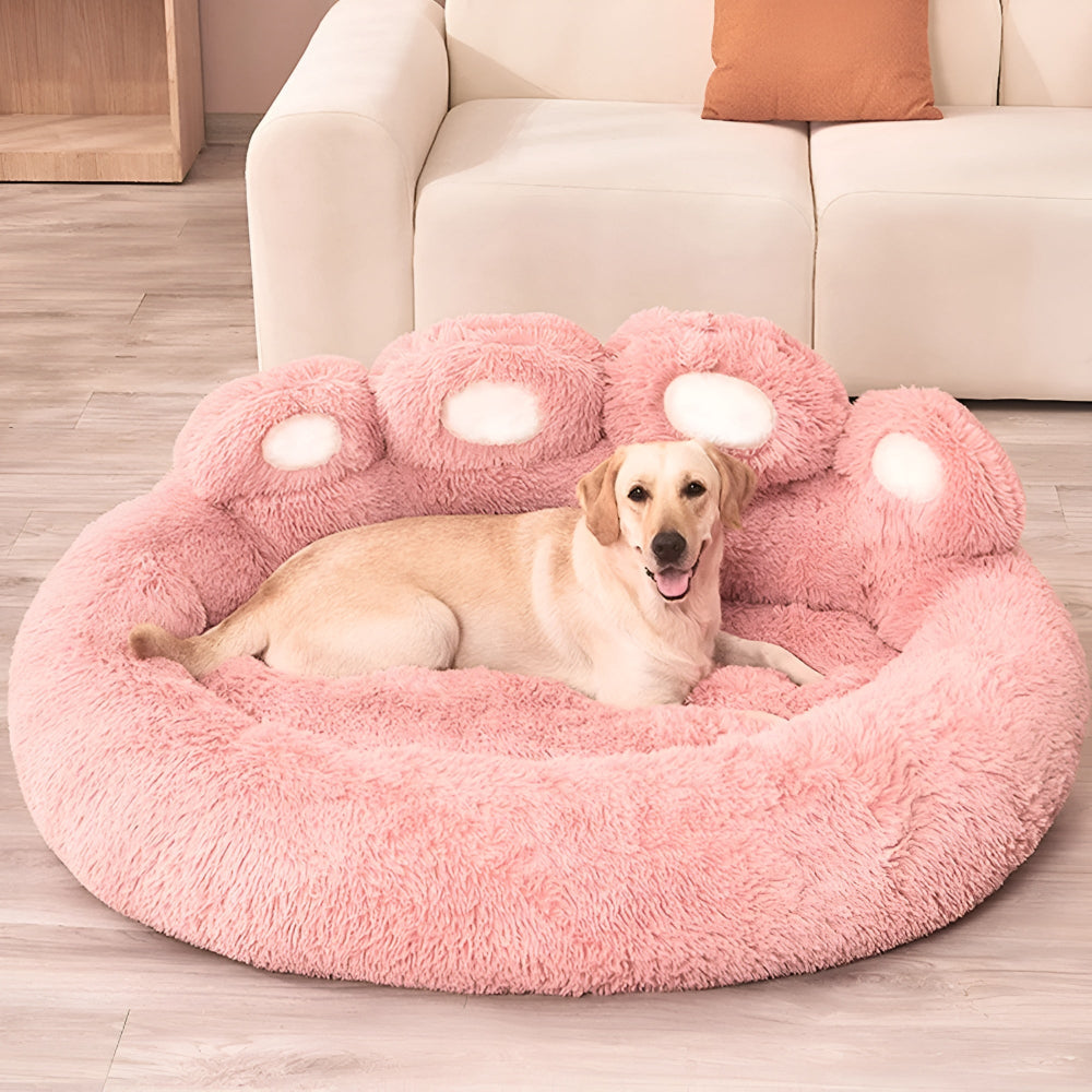 Furry Paw-Shaped Pet Bed Fairy Pink